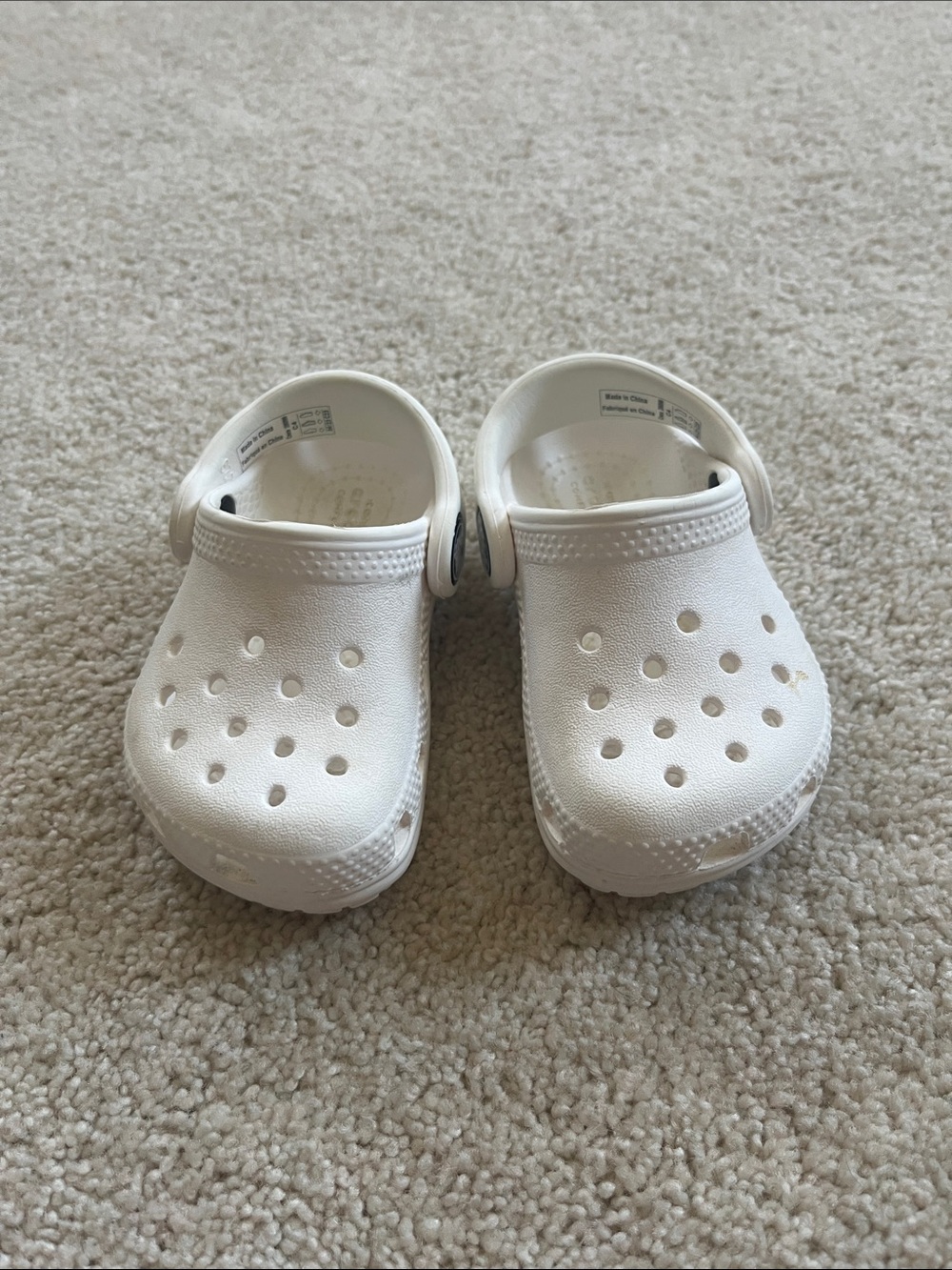 CROCS Kids White Classic Clog Water Shoes